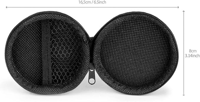 Sounce Earphone Headphone Carrying Case Pouch Cover for Earphones, Headset, Pen Drives, SD Cards, All Mobile Accessories - Black (Pack of 2)