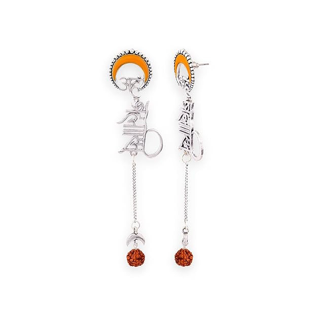 Voylla Aham Brahmasmi Inscription Long Drop Earrings