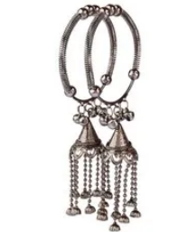 New Jhumki design silver plated White Stone Bangles