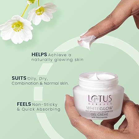 Lotus Herbals WhiteGlow Skin Whitening And Brightening Gel, Face Cream with SPF-25, for all skin types, 40g