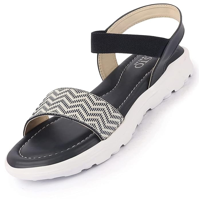 FAUSTO Women's Open Toe Fashion Stylish Day Long Comfort Slip On Wedges Sandals