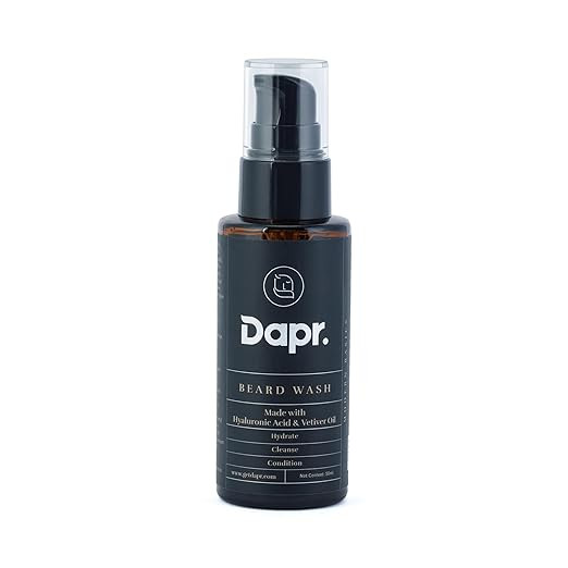 Dapr. Beard Wash (50 ml) |Made with Hyaluronic Acid & Vetiver Oil| Cleanse | Hydrate | Condition |