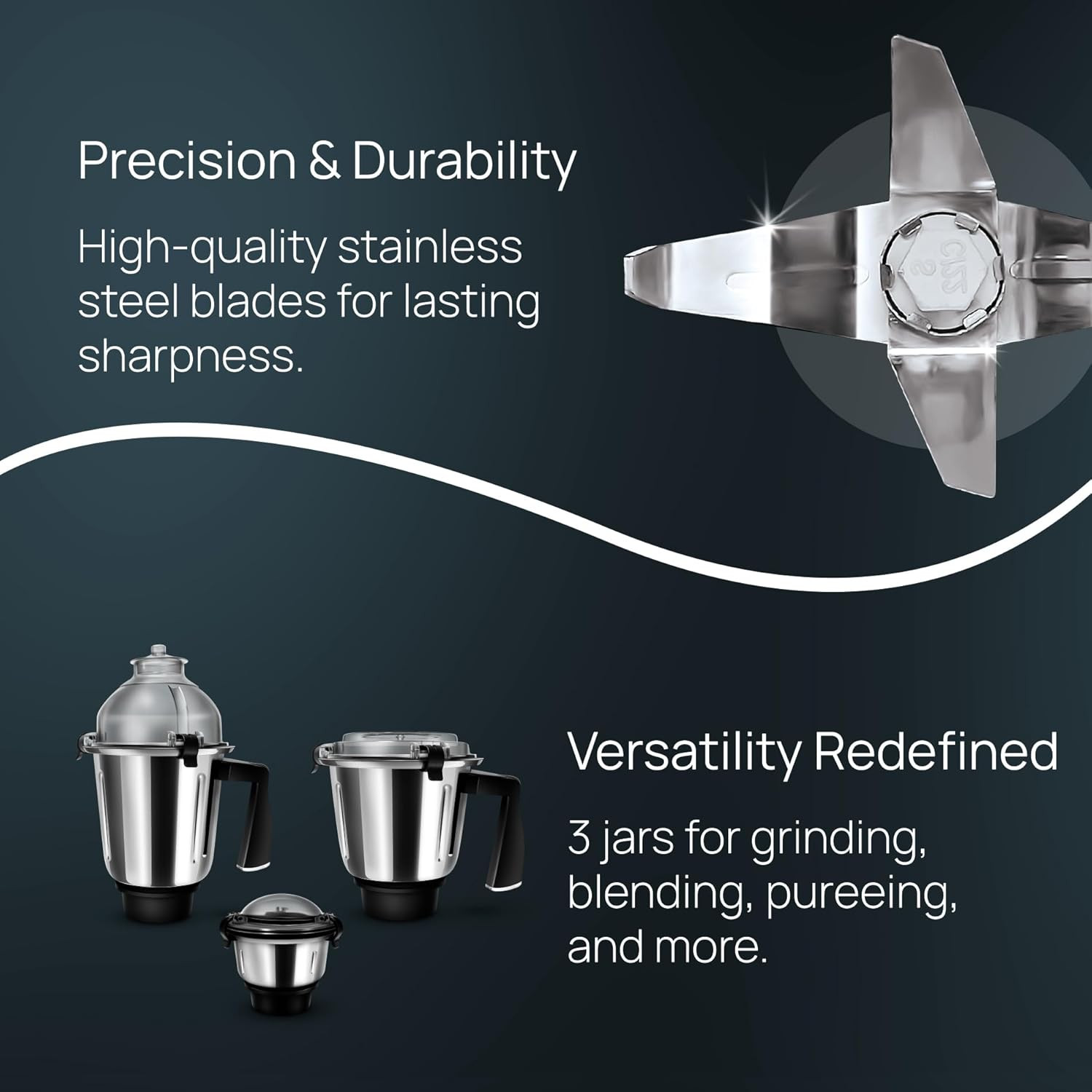 Wipro Elato 1000 Watt, 100% Copper Motor, Mixer Grinder with 3 Jar, Black + Elato GD 203 Heavy weight Electric Dry Iron Box, 1200 Watt, Blue (Build Your Home Kit(BYHK))