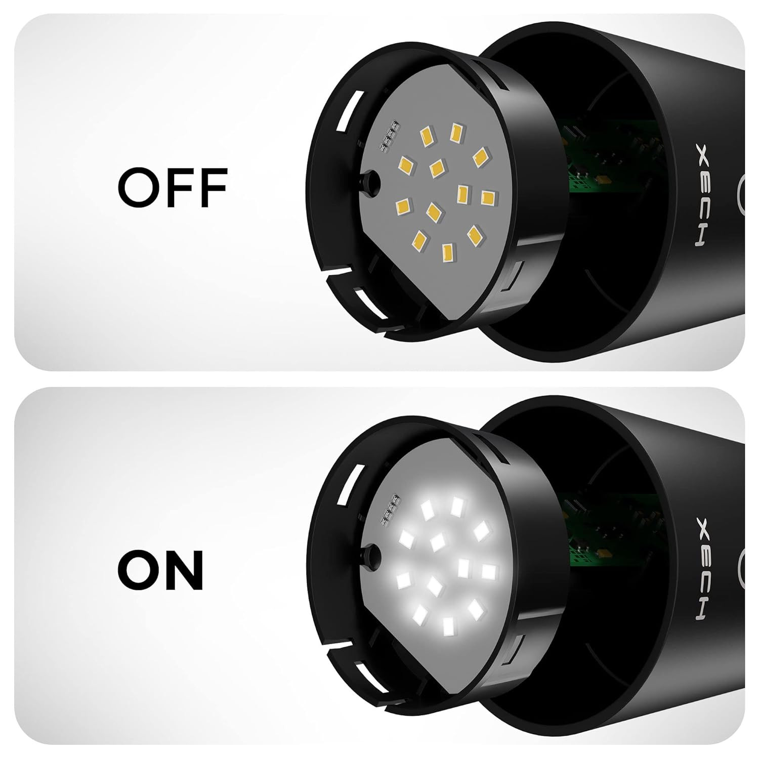 XECH Table Lamp for Study with Multiple Attachments Desk Lamps For Students 4 in 1 Rechargeable Desk Light with Powerful Neodymium Magnets & Adjustable Brightness Reading Lamp USB C Charging (Magneto)