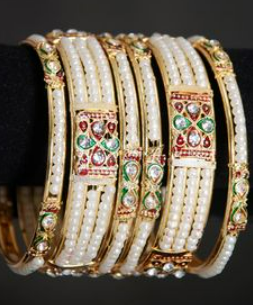 New beautiful gold polish moti studded Bangles womens