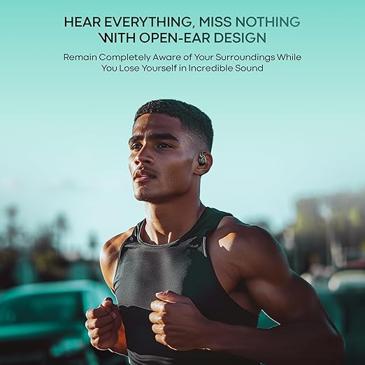 boAt Airdopes Progear Open-Ear Ear Buds for Outdoor Sports W/Air Conduction Tech,in Ear,4 Mics W/Ai-Enx, 100Hrs Playback,15Mm Drivers, Secure Fit,Beast Mode W/ 40Ms Latency, ASAP Charge(Active Black)