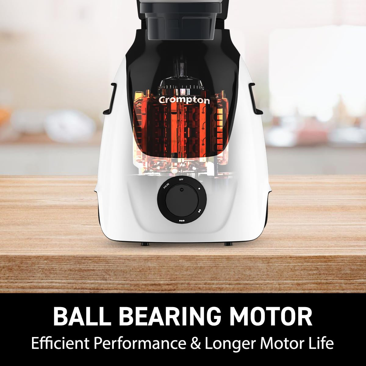 Crompton Duroelite 1000 watts 3 jar | Mixer Grinder | 100% copper motor | Ball bearing | Metal jar base | LED speed indicator | Lid lock design | Black and white