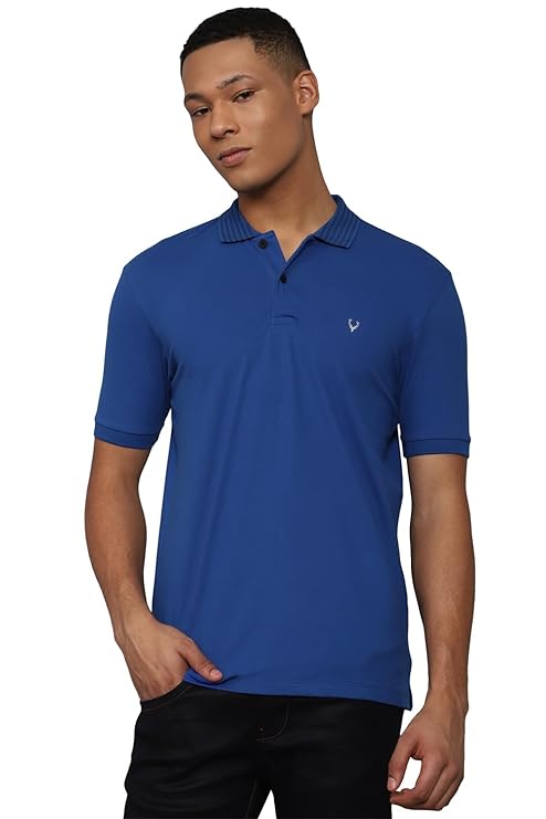 Allen Solly Men's Regular Fit T-Shirt (ASKPGRGFO40959_Blue