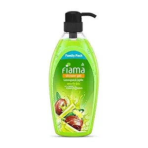 Fiama Body Wash Shower Gel Lemongrass & Jojoba, 900ml Family Pack, Body Wash for Women and Men with Skin Conditioners for Smooth Skin & Gentle Exfoliation, Suitable for All Skin Types