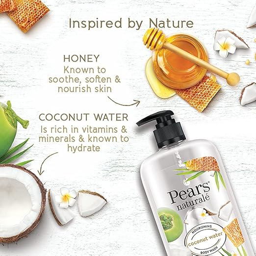 Pears Naturale Nourishing Coconut Water Bodywash With Glycerine, Soap Free, Paraben Free, Eco Friendly, Dermatologically Tested, 750 ml