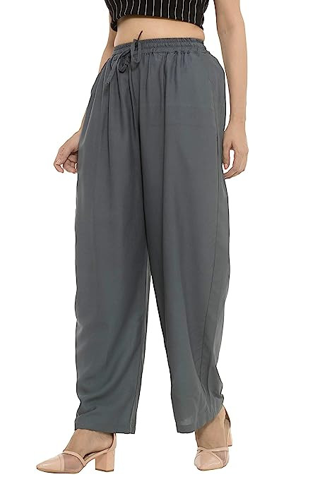 Fine Rayon Plazzo Grey for women