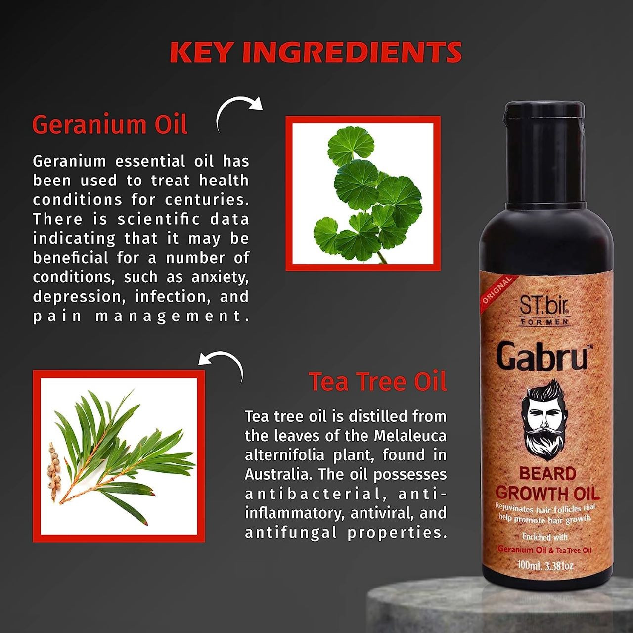 ST.bir Gabru Beard Oil peppermint & eucalyptus Oil 100ML