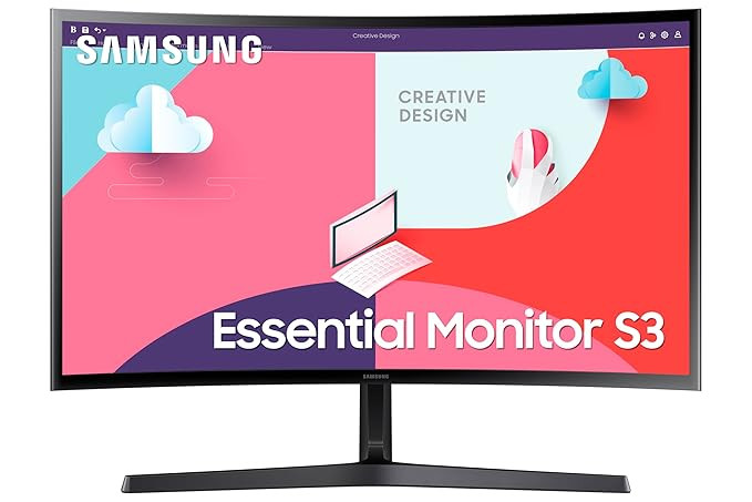 Samsung 24-Inch(59.8cm) FHD, 75 Hz, 1800R Curved 1,920 X 1,080 LED Monitor, VA Panel, Slim Design, AMD Freesync, Game Mode, Flicker Free, HDMI, Audio Port (LS24C366EAWXXL, Black)