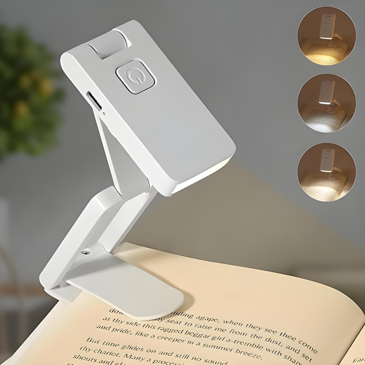 One94Store Foldable Desk Lamp | USB Rechargeable LED Study Light, 3 Light Modes, Clip-On, Portable & Eye-Friendly (White)