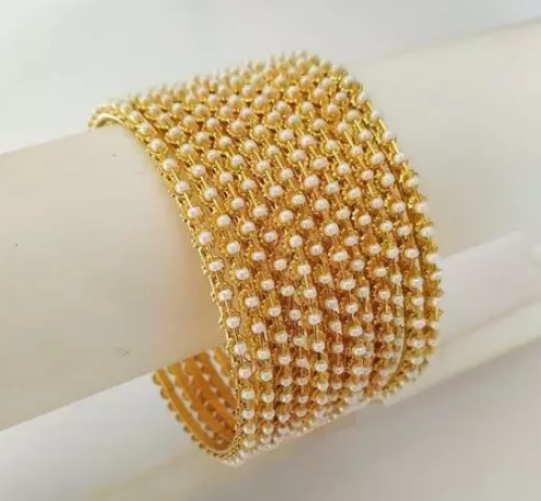 New gold Plated Kundan Studded Bangles set