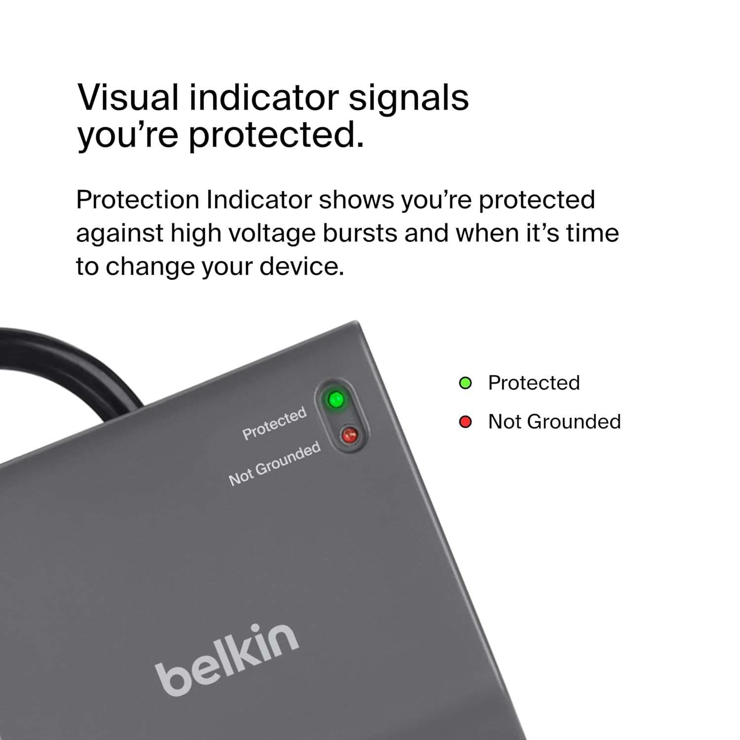 Belkin 8-Outlet Power Strip Surge Protector with 6-Foot Power Cord and Telephone Protection, BE108200-06