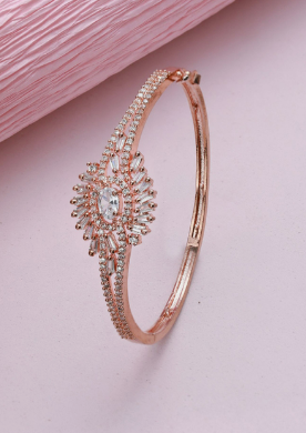 Rose Gold-Plated moti Studded Handcrafted Bangles