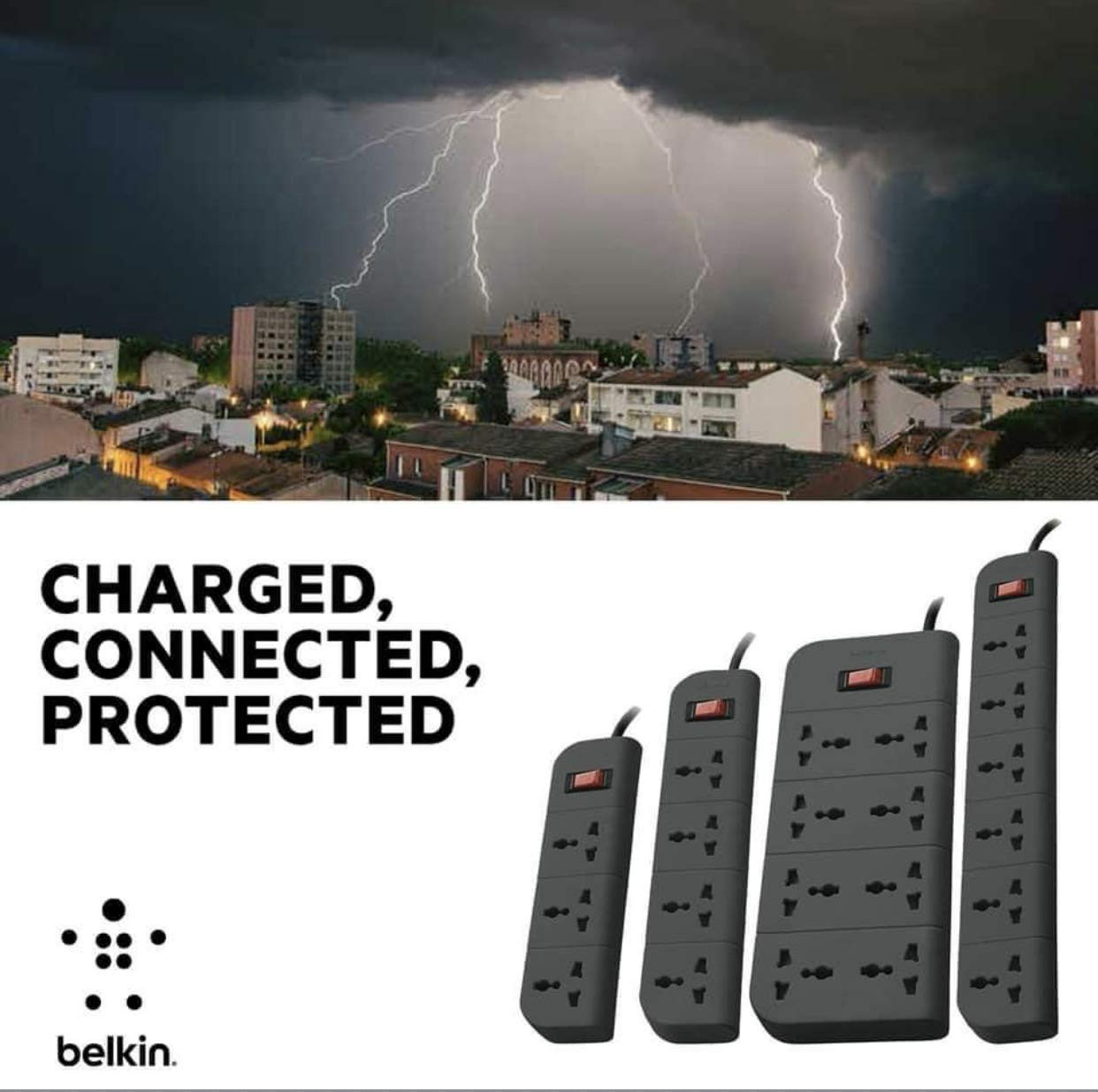 Belkin 3-Socket Surge Protector Universal Socket with 5Ft (1.5-Meter) Heavy Duty Cable Overload Protection, Extension Cord Comes with 5 Years Manufacturer Warranty, Grey Color, 250 Volts