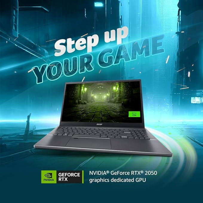 Acer Aspire 5 Gaming Laptop 13th Gen Intel Core i5 (Windows 11 Home/ 16 GB RAM/ 512 GB SSD/NVIDIA GeForce RTX 2050), A515-58GM 39.62 cm (15.6") IPS Full HD Display, Steel Gray, 1.78 KG