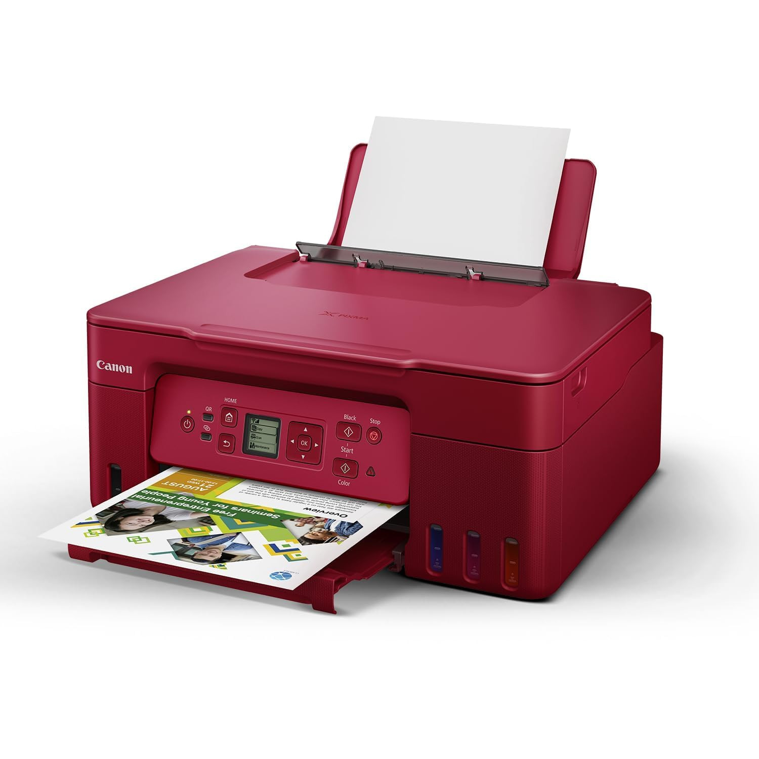 Canon PIXMA MegaTank G3770 Red All-in-one WiFi Inktank Colour Printer with 1 Year Additional Warranty on Product Registration