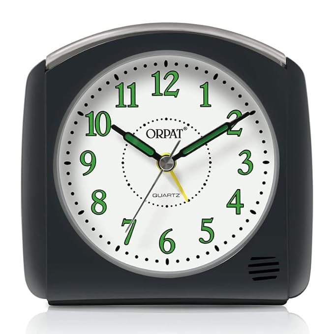 Ajanta Orpat Time Piece Beep Alarm Analog Clock (Small_140X114X74 Mm, White,Plastic)