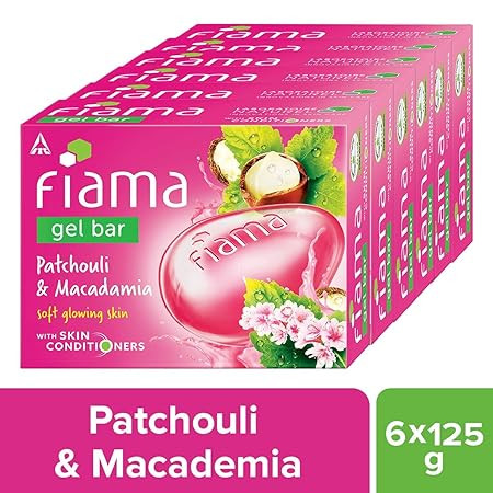 Fiama Soap, Patchouli and Macadamia 125g (Pack of 6)