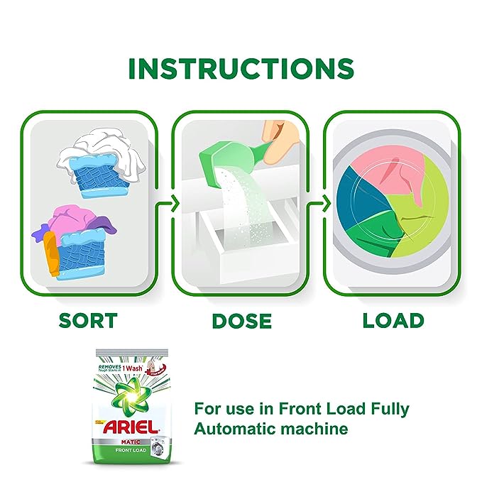 Ariel Matic Front Load Detergent Washing Powder - 5kg Plus 3kg