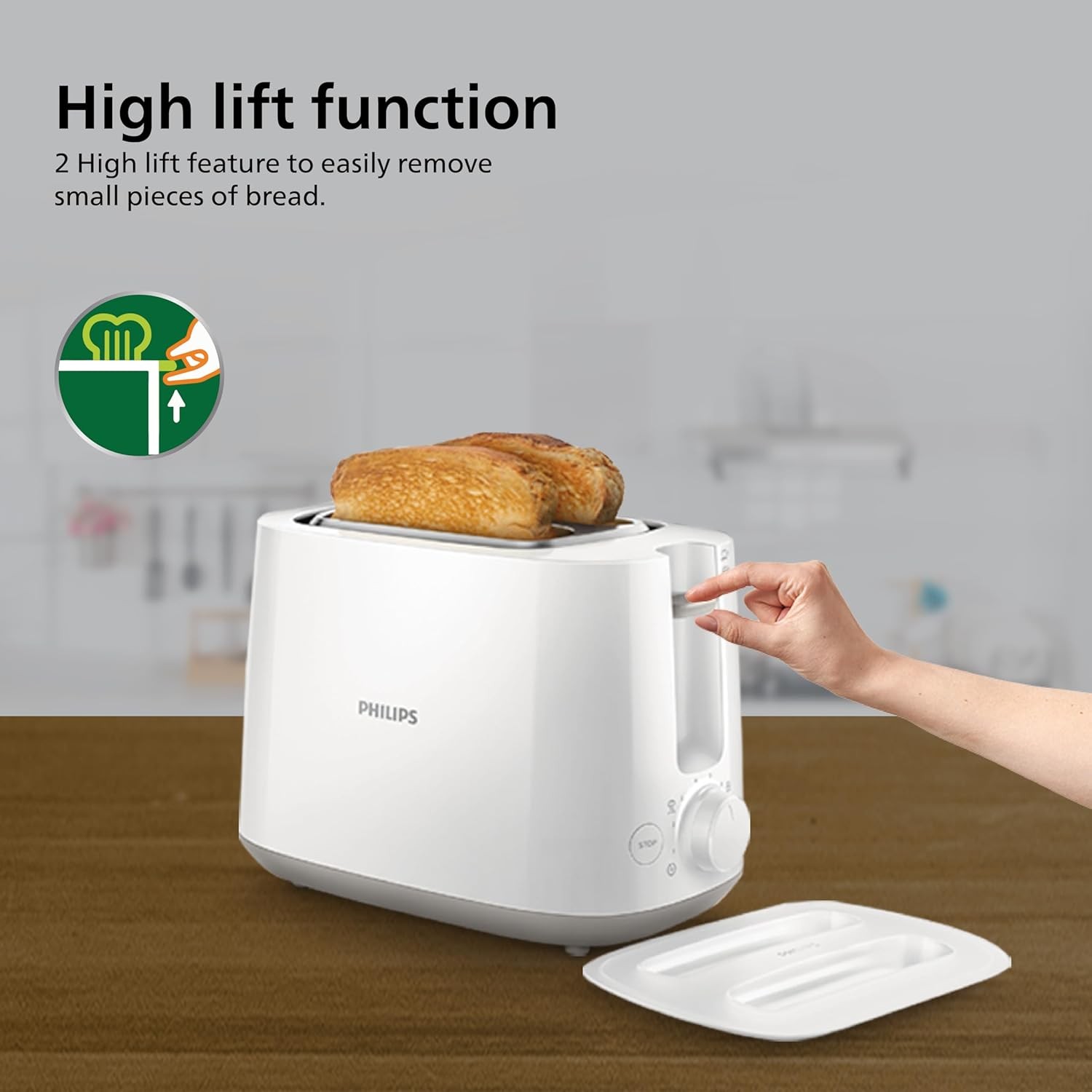 Philips HD2582/00 Two slice Pop-up toaster with bun warmer | 830W | 6 browning settings