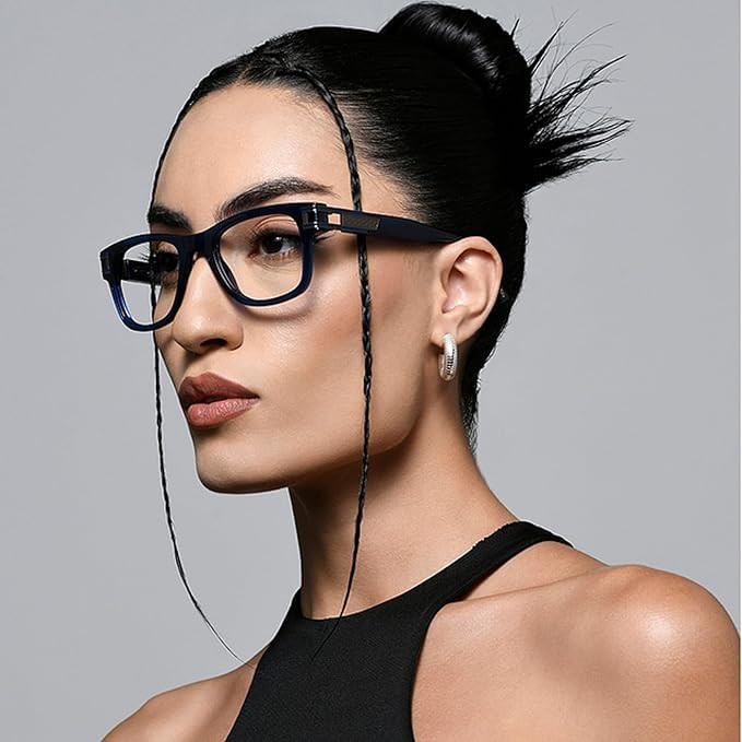Lenskart Studio Hip Hop Ft. Divine | Full Rim Rectangular Zero Power Bluecut & Antiglare Computer Eyeglasses For Eye Protection And Strain | Men & Women | Large | LK E000044