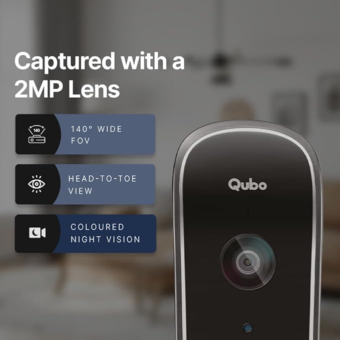 Qubo Smart WiFi Video Doorbell from Hero Group | Instant Phone Visitor Video Call | Intruder Alar