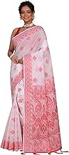 T.J. SAREES Women's Pure Cotton Handloom Bengal Tant Saree With Starch and Without Blouse Piece