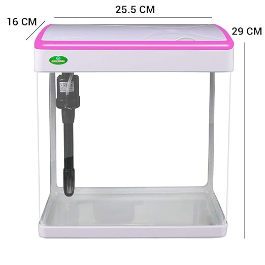 JAINSONS PET PRODUCTS Fish Tank Mini Aquarium, with Finger Touch Color Change LED Small Size 8 Liter(Color May Vary)