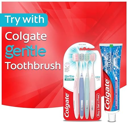 Colgate MaxFresh 600g (150g x 4, Pack of 4) Breath Freshener Toothpaste, Peppermint Ice, Blue Gel Paste with Menthol, Cooling crystals controls Bad Breath