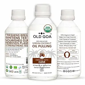 OLDGOA Oil Pulling Mouthwash | Cold Pressed Virgin Coconut Oil | Ayurvedic Mouthwash | For Healthy Teeth & Gums, Bad Breath, Healthier Oral Hygiene, Teeth Whitening, Fresh Breath, Detoxification | Ora