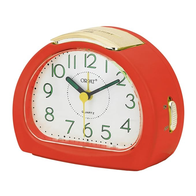 Ajanta Orpat Time Piece Beep Alarm Analog Clock (Small_140X114X74 Mm, White,Plastic)