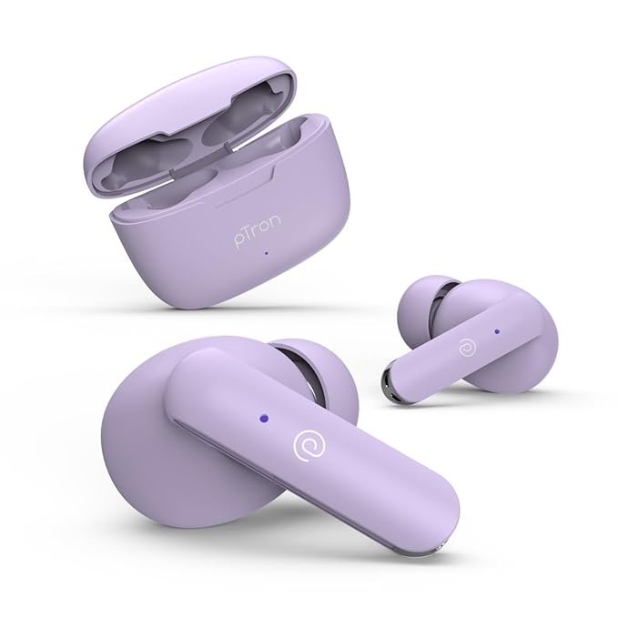 Immersive Sound,32Hrs Playtime,Clear Calls TWS Earbuds,Bluetooth V5.1 Headphones,Type-C Fast Charging,Voice Assist&Ipx4 Water Resistant (Light Lilac)