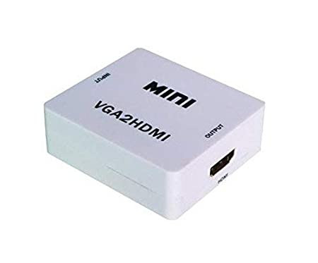 VGA to HDMI, Mini HD 1080P 3.5mm Audio VGA to HDMI HD HDTV Video Converter Box Adapter VGA2HDMI for PC Laptop Dispaly Projector