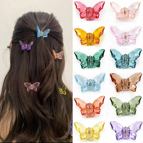 Hair Claw Clips Transparent Crystal Non-Slip Jaw Clips
