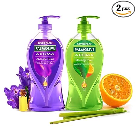 Palmolive Aroma Morning Tonic Body Wash, 750ml & Palmolive Aroma Absolute Relax, Body Wash 750 ml, Combo Pack