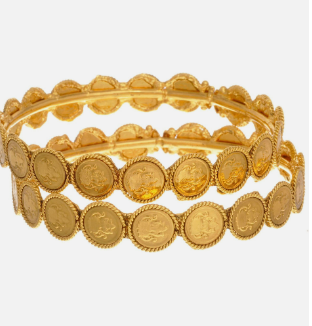 uniquely gold plated kundan studded green mina bangles