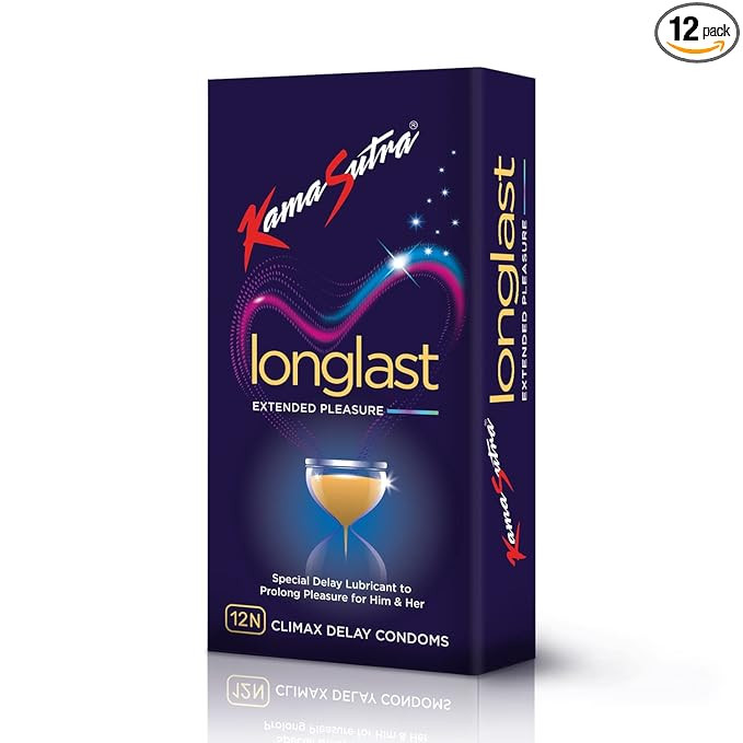 KamaSutra LongLast Condom for Men | Dotted | Combo Pack of 12