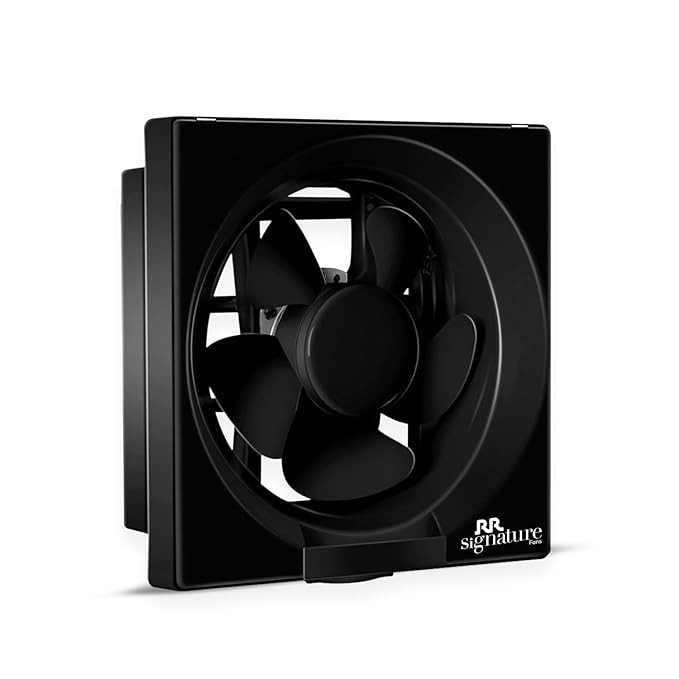 RR Signature Vento Deluxe 150 MM Exhaust Fan For Kitchen, Bathroom with Strong Air Suction, Rust Proof Body and Dust Protection Shutters (Black), 3 Year Warranty