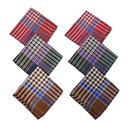 Cotton Checked Handkerchief for Men (pack of 6)