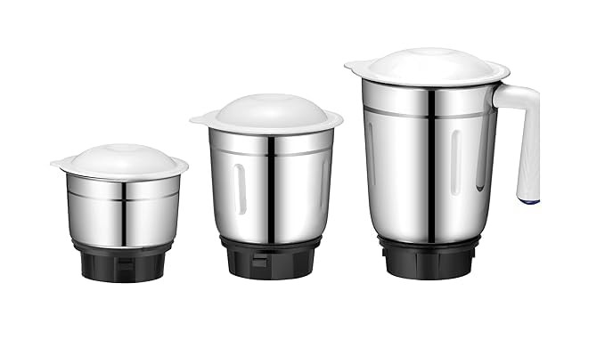 CROMPTON mixer grinder 3 pc jar set ||compatible with wide range of mixer grinders like preeti, cromptonn, baj-aj, sumeet, etc ||300+800+1200ml jar set ||4 teeth high grade nylon coupler