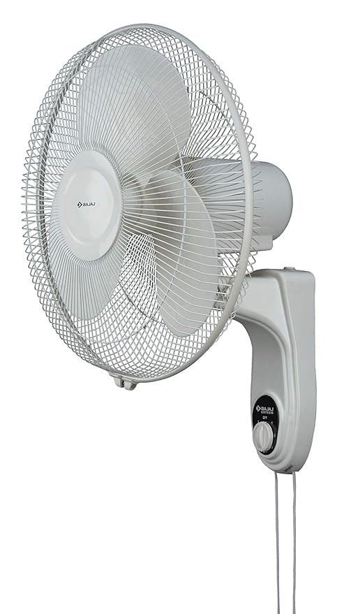 Bajaj Esteem 400 mm Wall Fan (White) | Remote with Display Panel & Timer | 2-year warranty by Orient | Crystal White