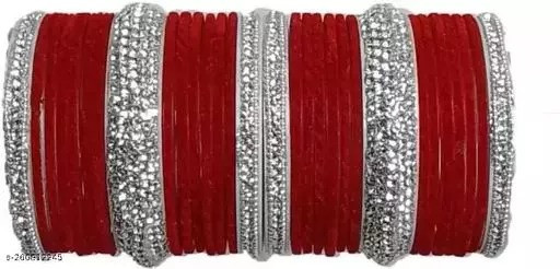 Glass Bangle Set with Velvet Bangle