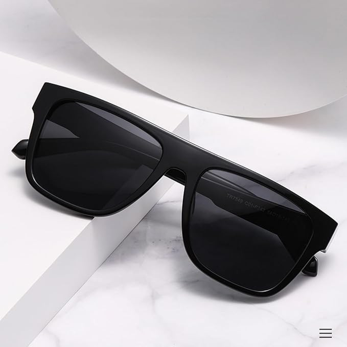 Karsaer Square Polarized Sunglasses for Men Women TR90 Frame Rectangle Sun Glasses E1246