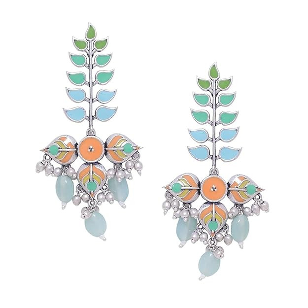 Voylla Bagh E Fiza Colourful Enamel Embellished Earrings