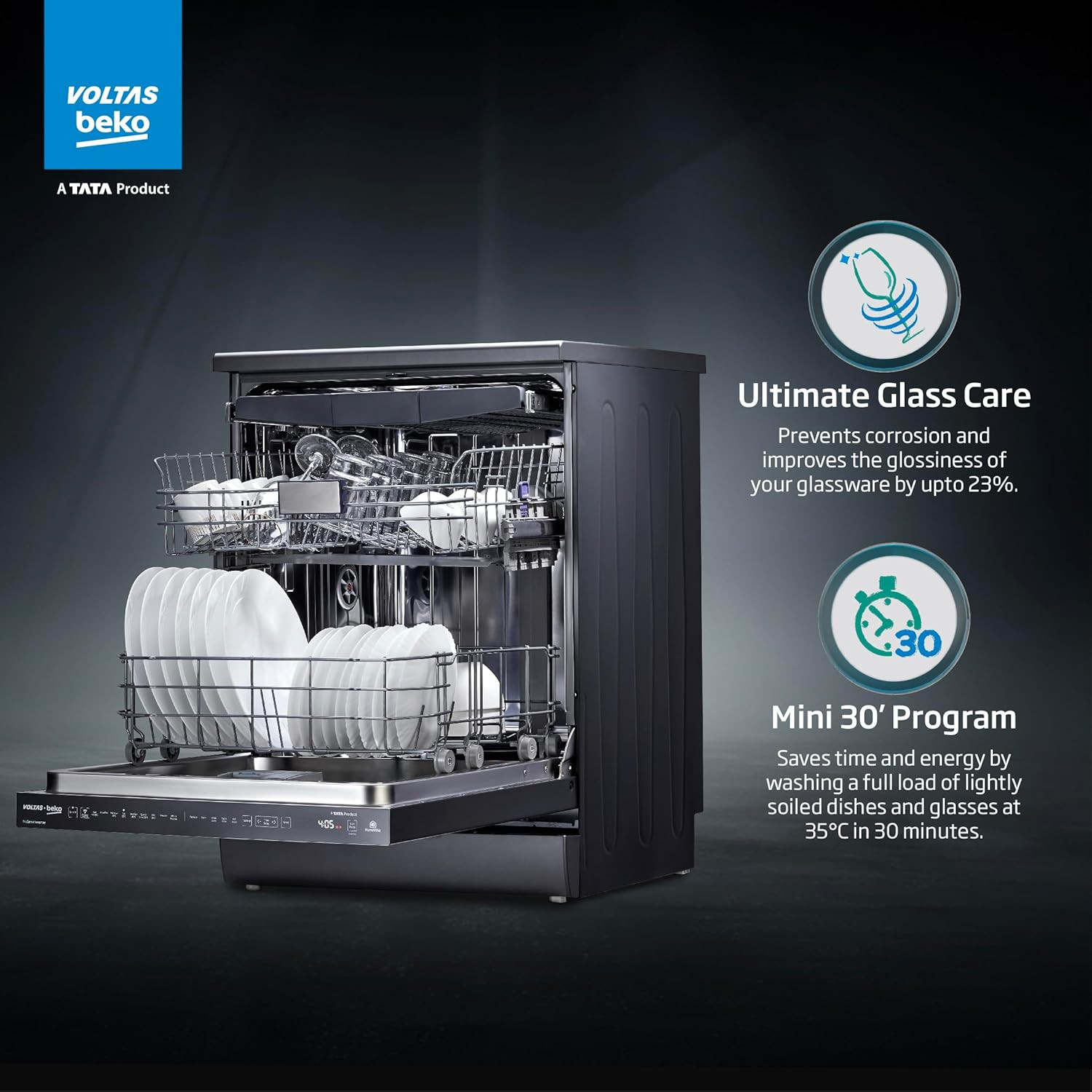 Voltas Beko 15 Place Settings Dishwasher (DF15A)