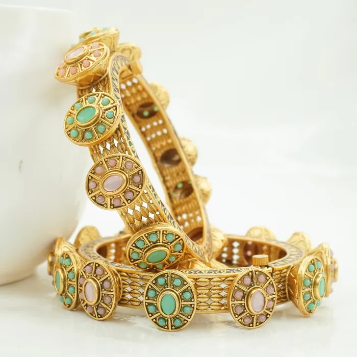 Traditional gold plated gokru Design casual style bangle